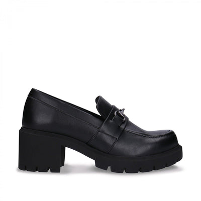Rais Black Vegan Heel Loafer Moccasin