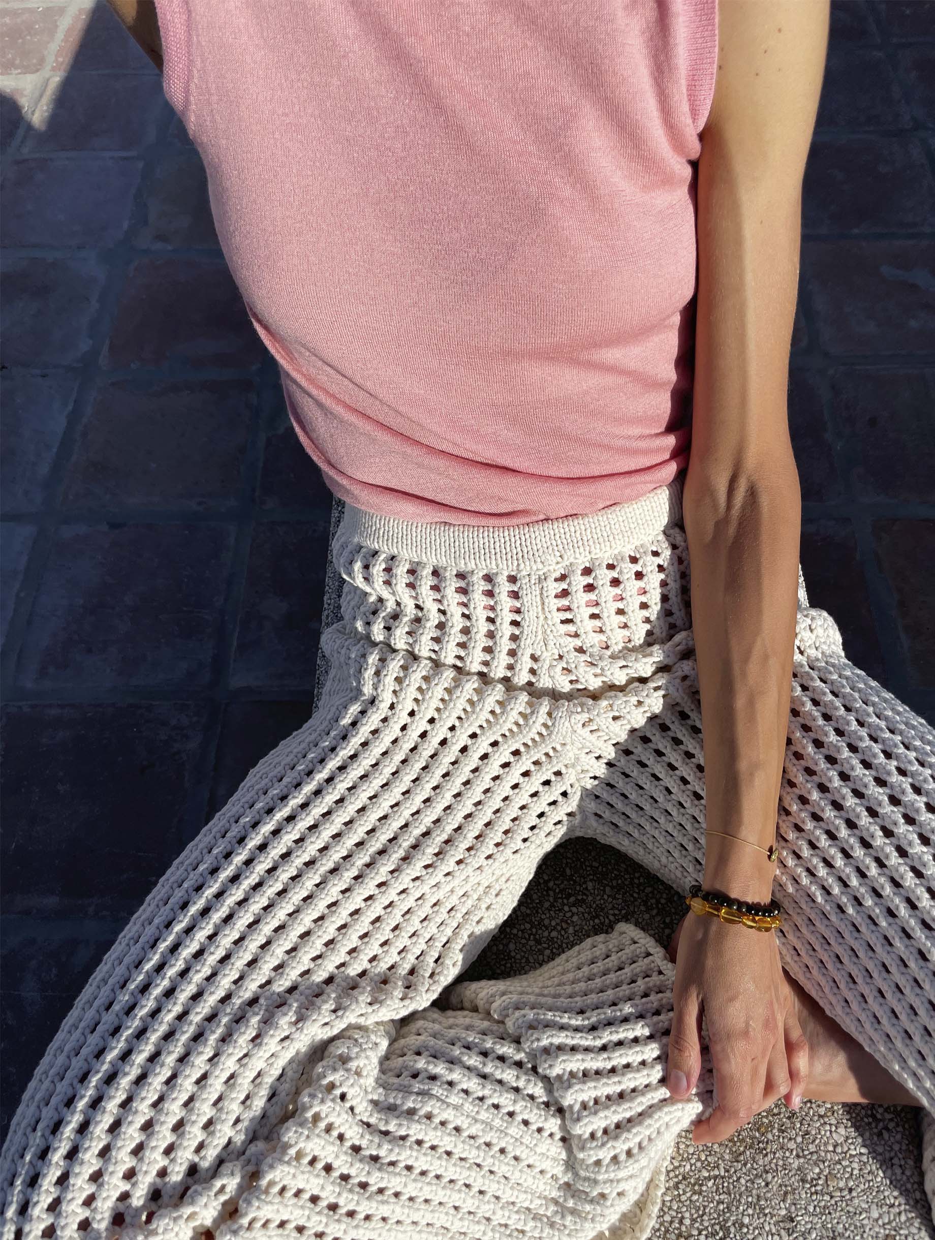 MARYAM Open Knit pants Ecru