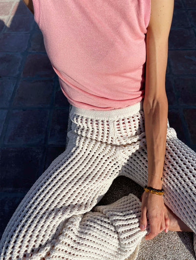 MARYAM Open Knit pants Ecru