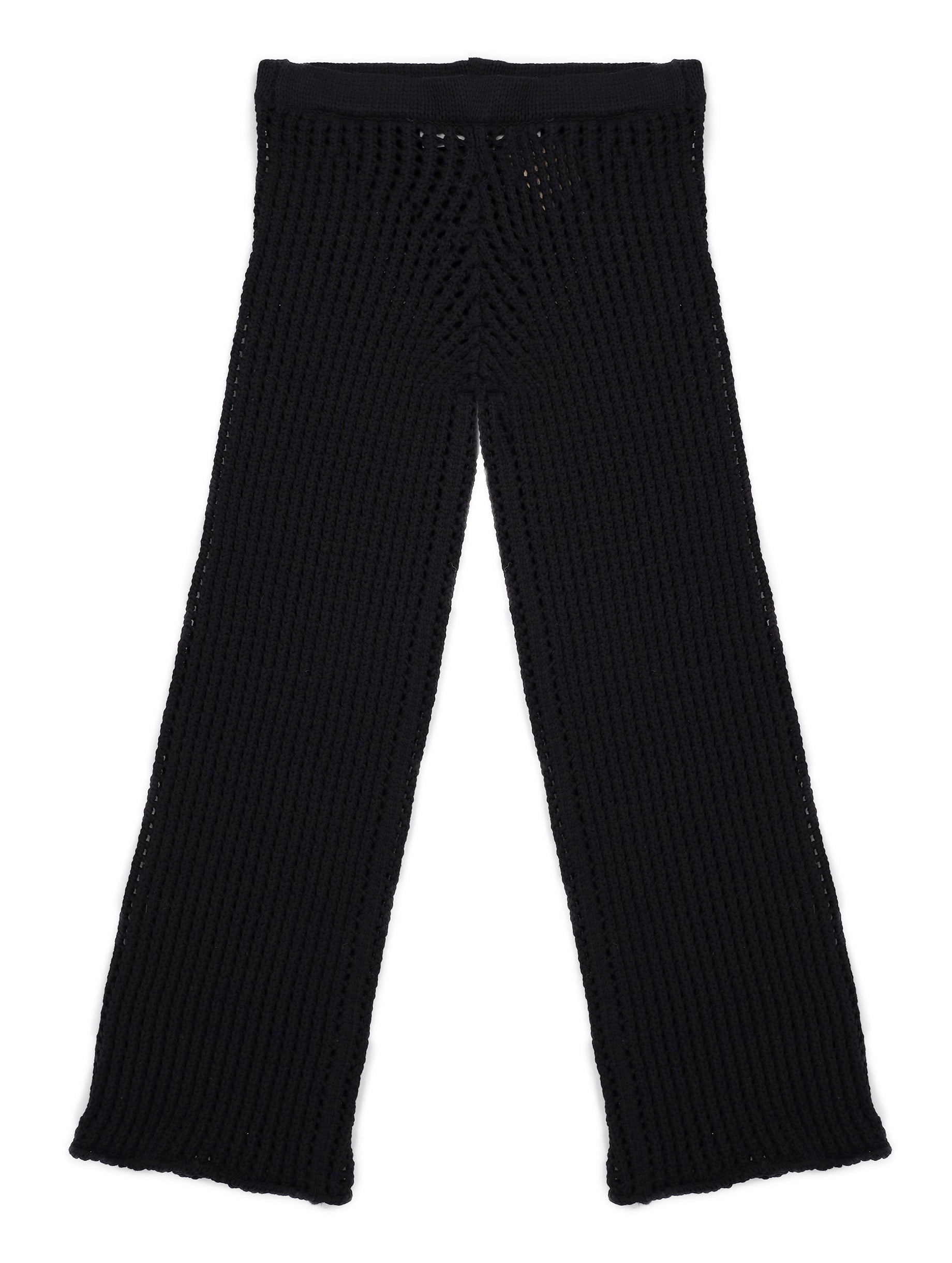 MARYAM Open Knit pants Black