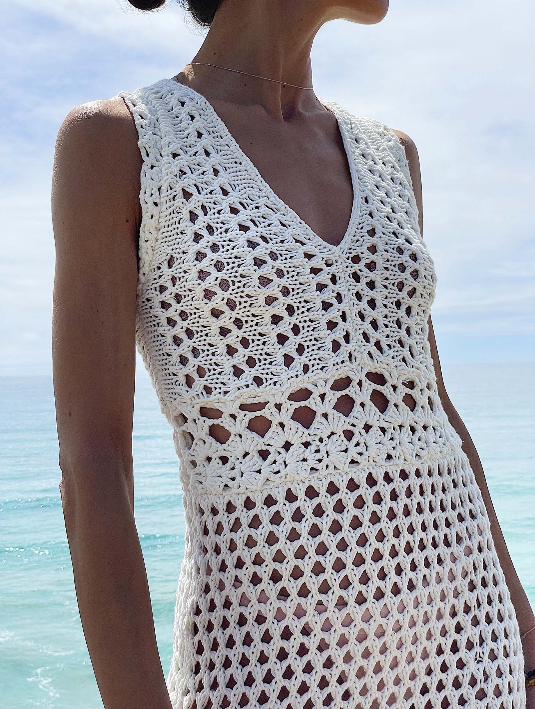 NISA Hand knitted Dress Ecru