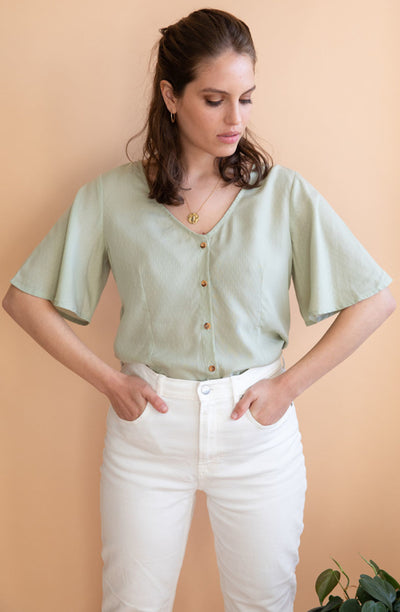 Reversible blouse Lys mint green