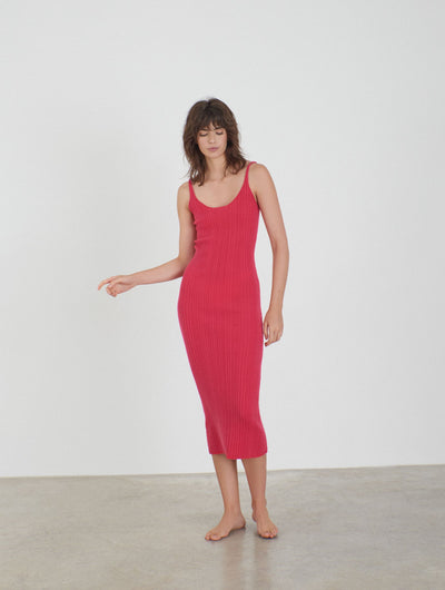 Cashmere knitted round neck dress