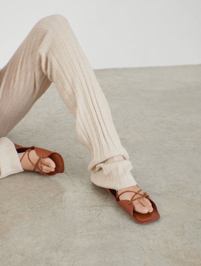Cashmere tight knitted pants Ecru