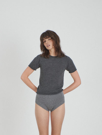 BELINDA Cashmere Knitted T-shirt Grey