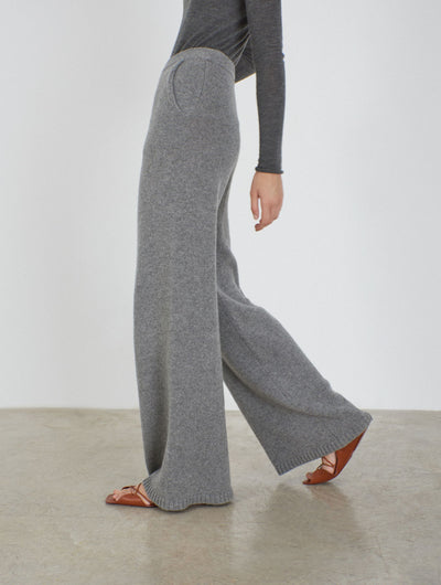 Cashmere knitted wide pants