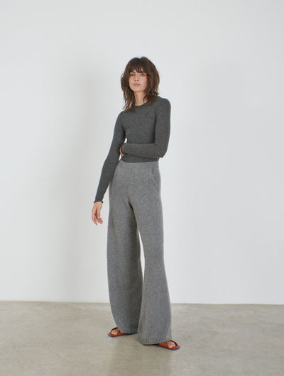 RITA Cashmere knitted crewneck top Grey