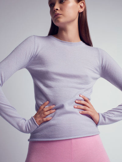 RITA Cashmere knitted crewneck top Purple
