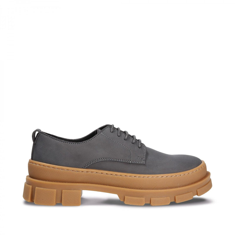 UNISEX ARUM GREY CHUNKY DERBY VEGAN SHOES