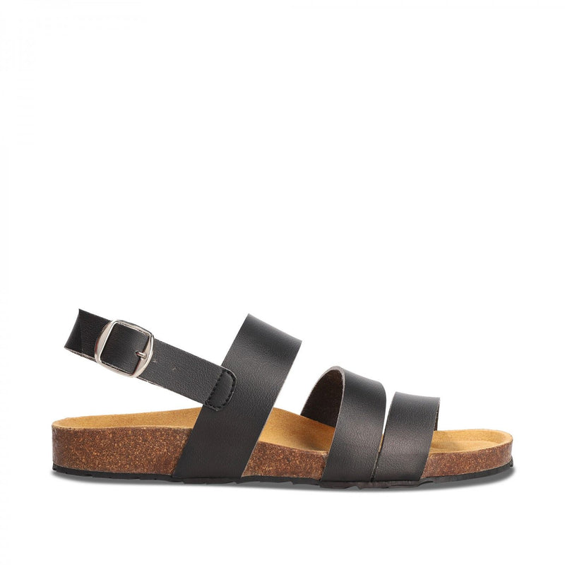 MADDER BLACK VEGAN ERGONOMIC SANDALS WITH A BUCKLE