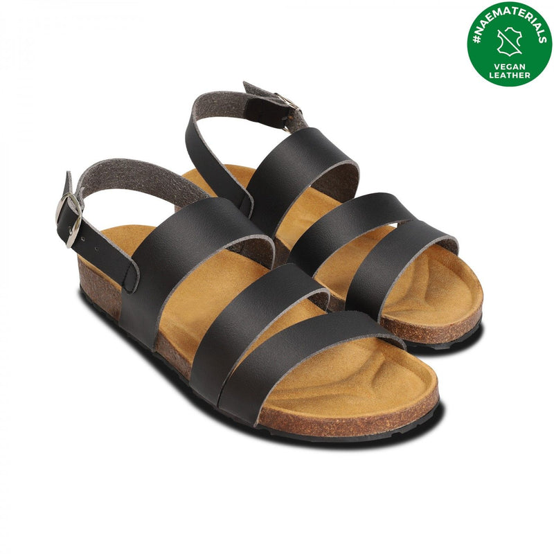 MADDER BLACK VEGAN ERGONOMIC SANDALS WITH A BUCKLE