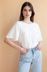Reversible blouse Lys white