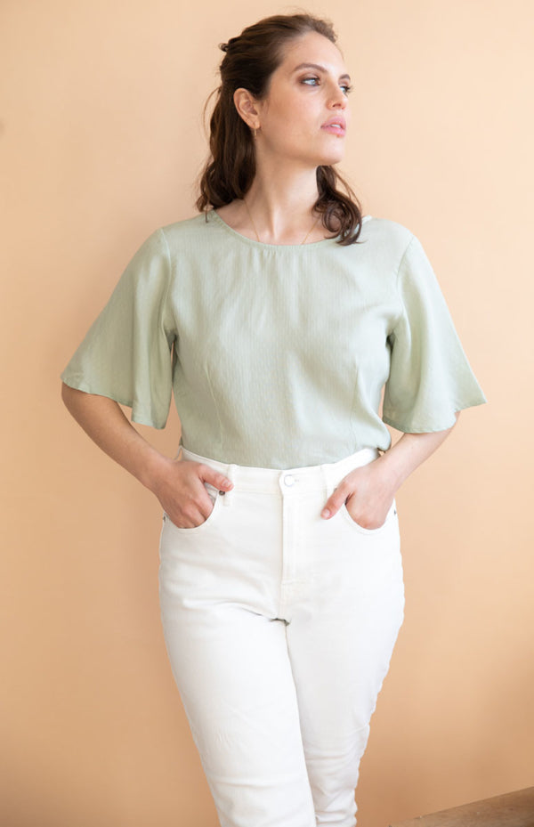 Reversible blouse Lys mint green