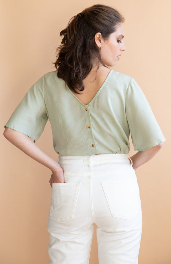 Reversible blouse Lys mint green