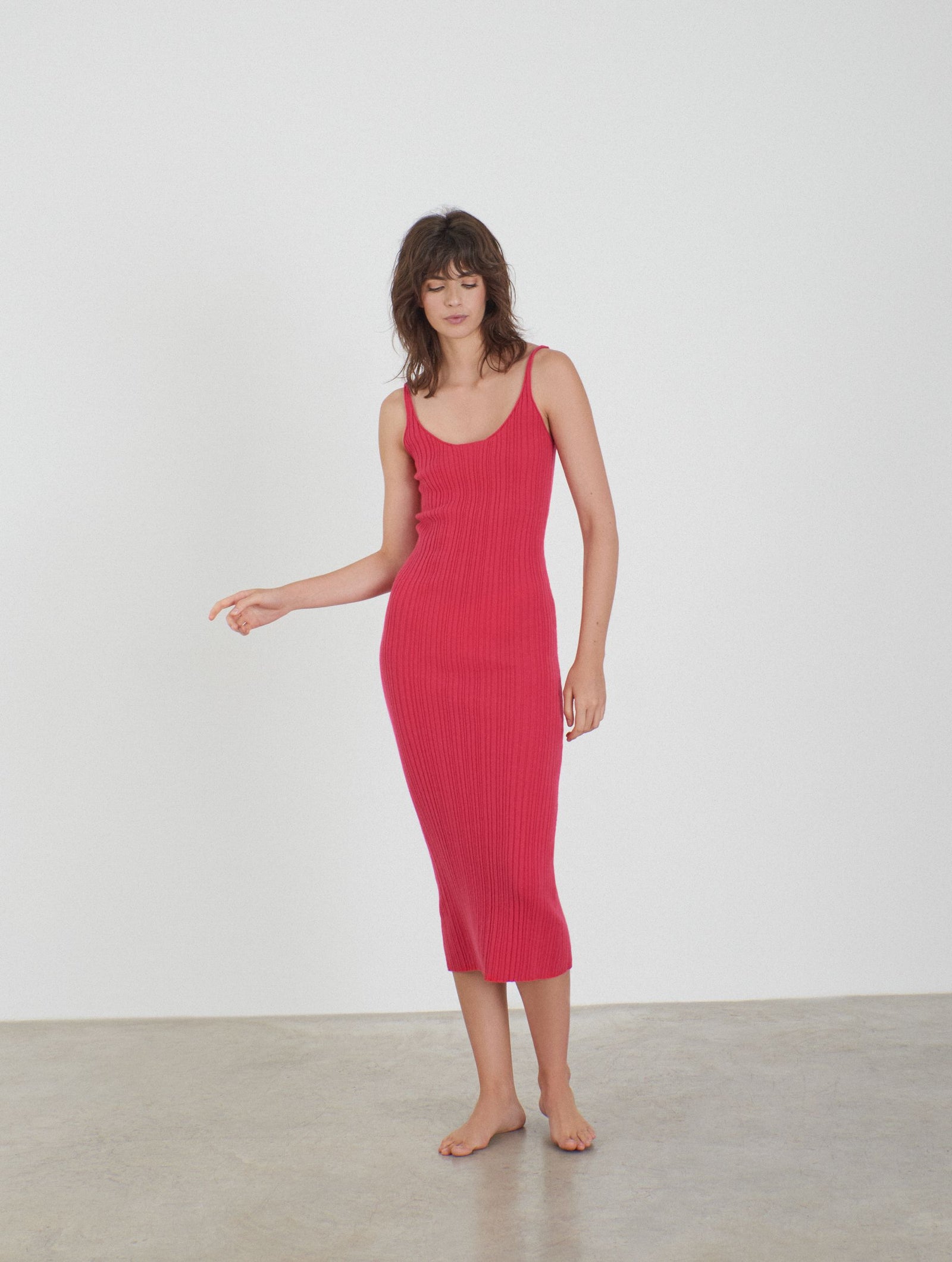 Pink cashmere dress top
