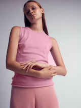 ALMA Cashmere knitted sleeveless top Pastel Pink