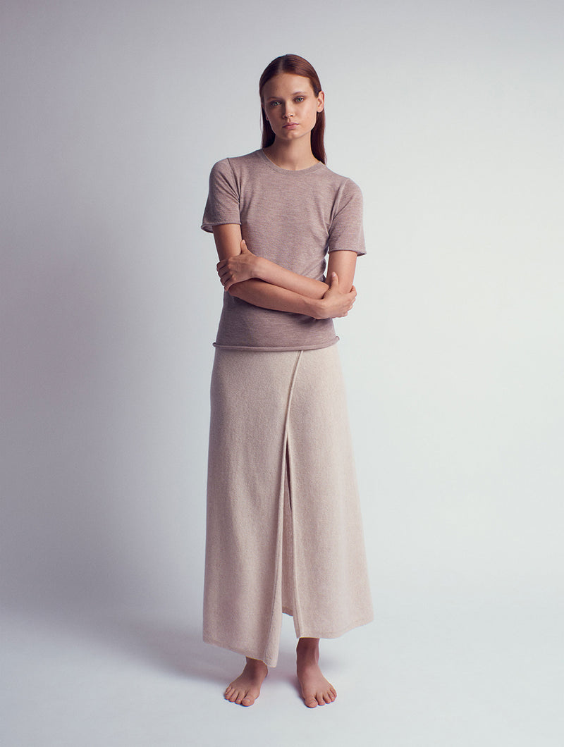 BELINDA Cashmere Knitted T-shirt Brown
