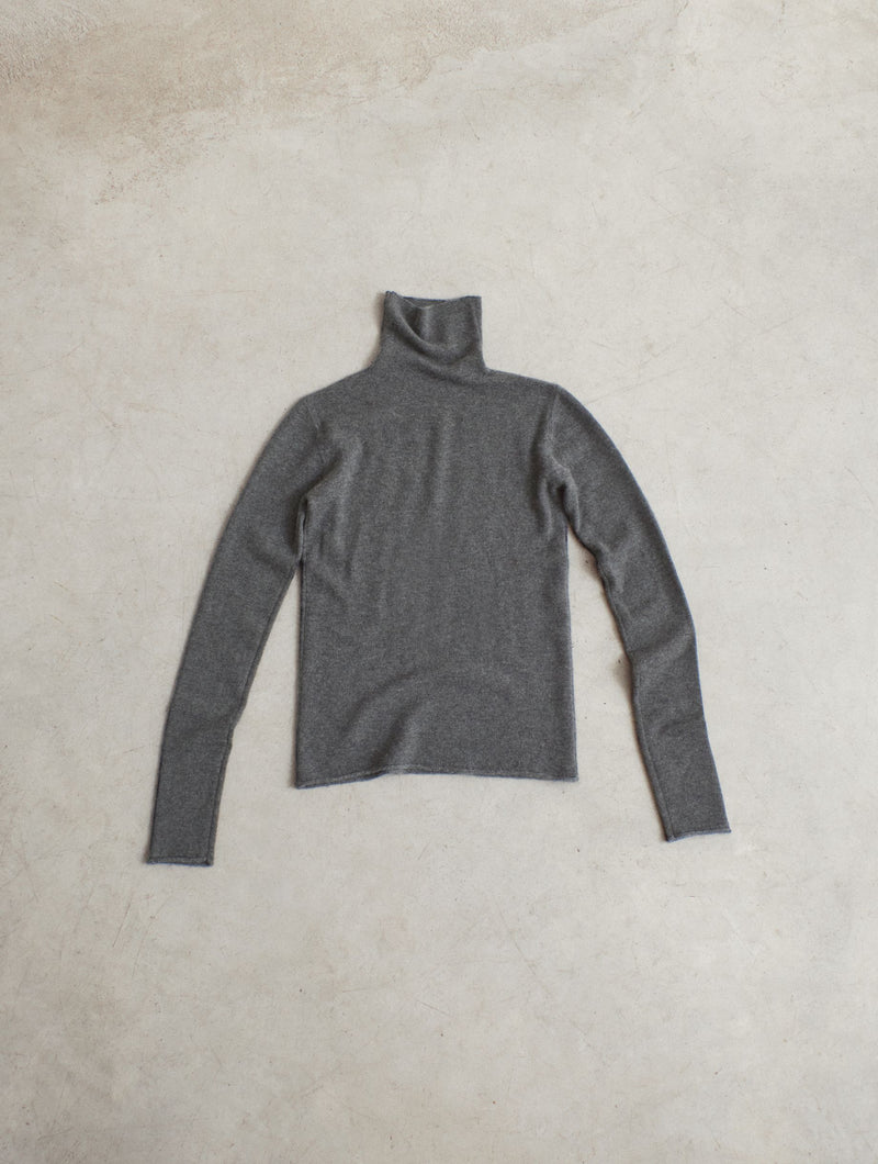 Cashmere knitted turtleneck top Grey