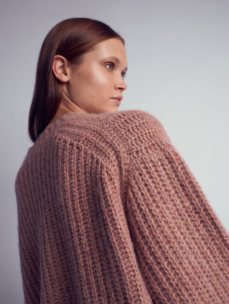 MAFALDA Cashmere knitted chunky sweater Brick