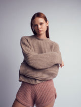 MAFALDA Cashmere knitted chunky sweater Brown