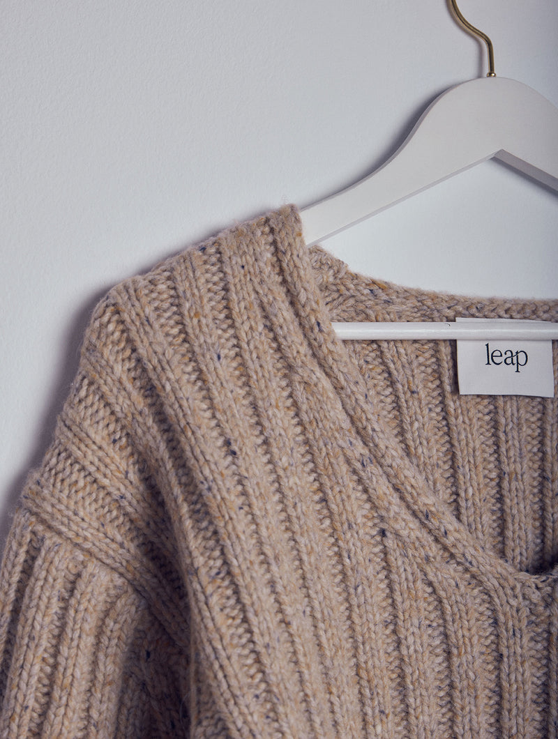 MARCELA Cropped Rib Knit Sweater
