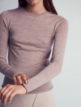 RITA Cashmere knitted crewneck top Brown