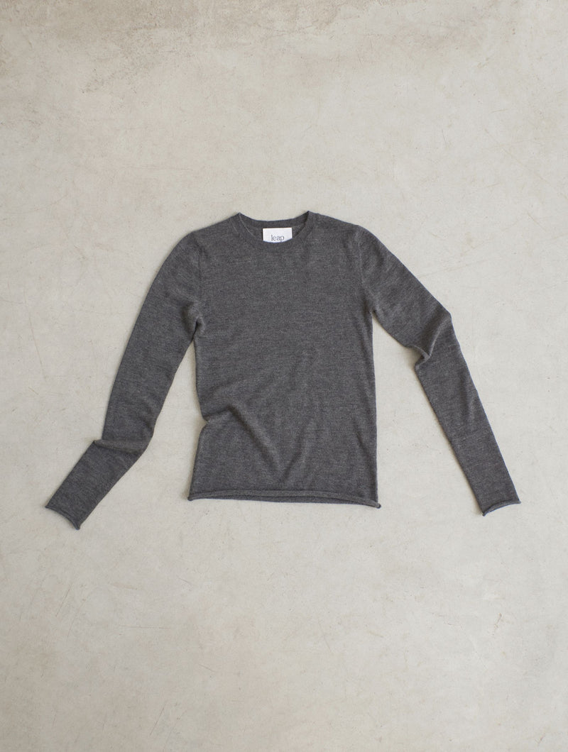 RITA Cashmere knitted crewneck top Grey