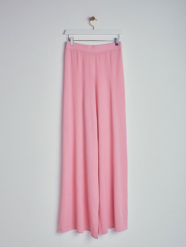 BERNA Cashmere knitted wide pants Pastel Pink