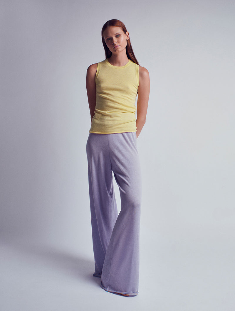 BERNA Cashmere knitted wide pants Purple