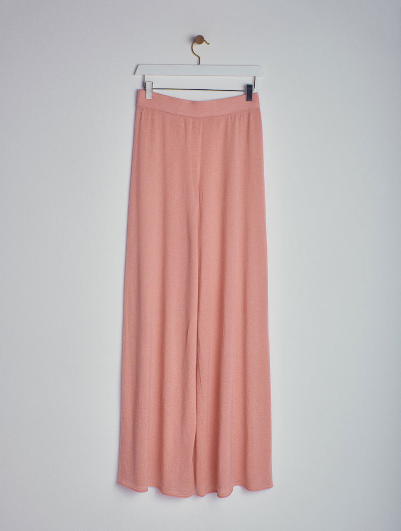 BERNA Cashmere knitted wide pants Salmon