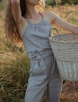 Linen top and wide leg pants set